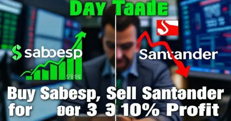 Day Trade: Compre Sabesp e Venda Santander para 3,10% de Lucro